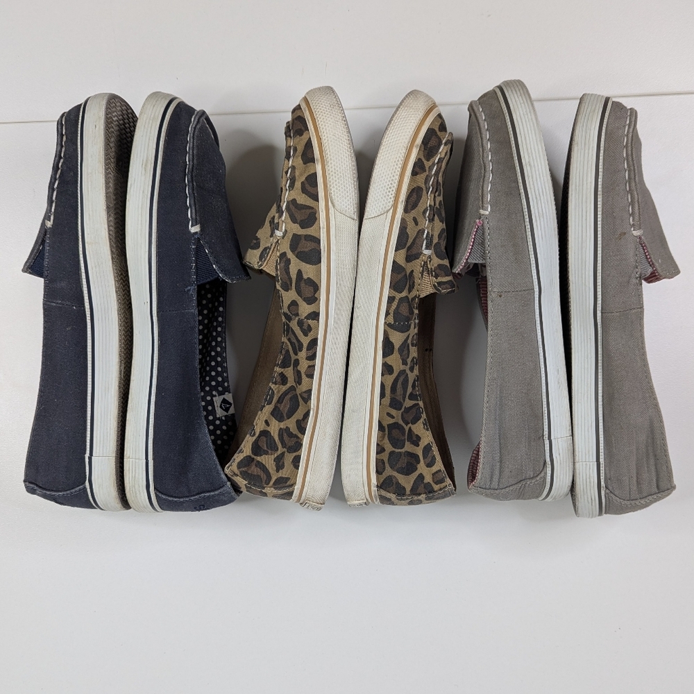 Sperry Women's Flats - Gray,‎ Leopard, Navy Slip On Lot (3) Women's 7M - Picture 2 of 10